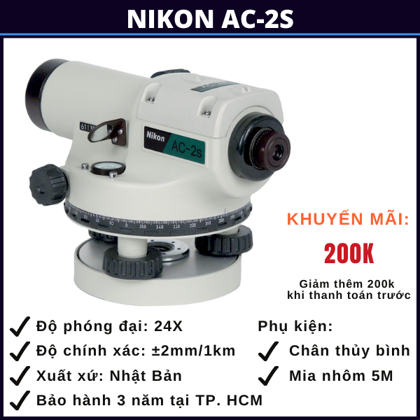 giá máy thủy bình nikon ac-2s gia-may-thuy-binh-nikon-ac-2s
