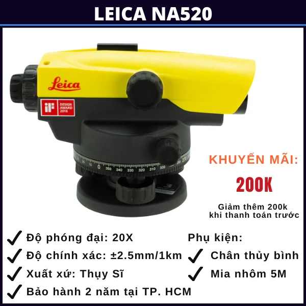 Máy thủy bình Leica na520 tại hải phòng may-thuy-binh-leica-na520-hai-phong